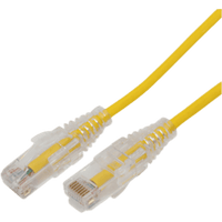 Cable de Parcheo Slim UTP Cat6A - 0.5 Metros (1.64 Pies) Amarillo, Diámetro Reducido (28 AWG)