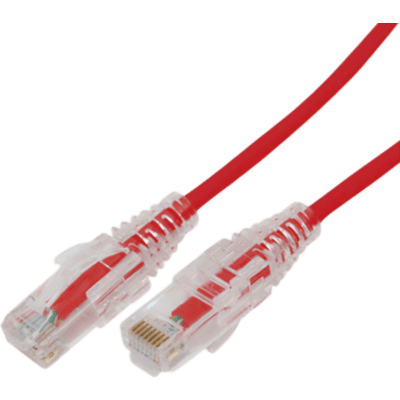 Cable de Parcheo Slim UTP Cat6A - 7 Metros (22.97 Pies) Rojo, Diámetro Reducido (28 AWG)