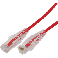 Cable de Parcheo Slim UTP Cat6A - 7 Metros (22.97 Pies) Rojo, Diámetro Reducido (28 AWG)