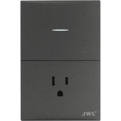 Placa con Interruptor Sencillo y 1 Toma  Corriente 10 -15 A 127 V  60 Hz.