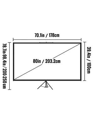 VEVOR Pantalla para Proyector 80