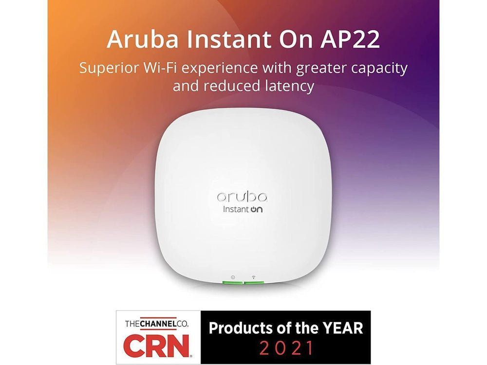 Punto de Acceso Inalámbrico HPE Aruba Instant On AP22 Blanco con adaptador de corriente