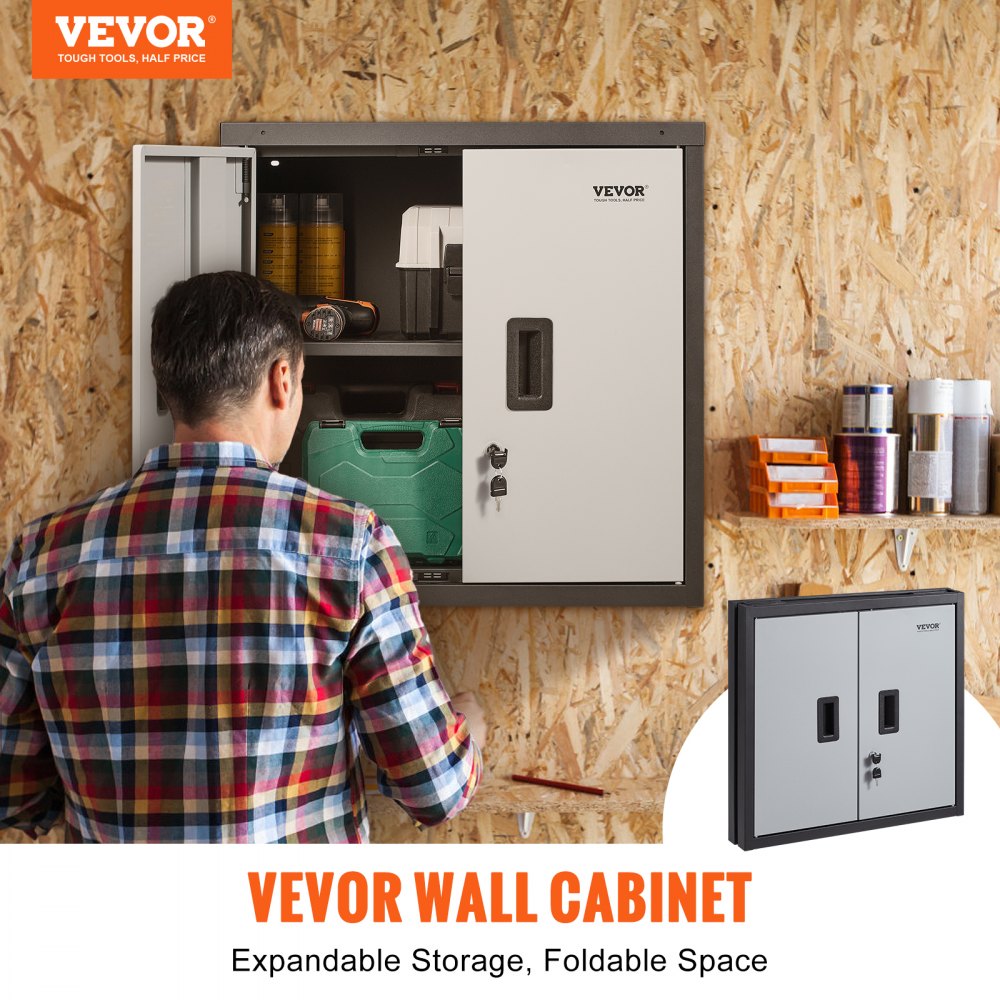 Gabinete de pared plegable VEVOR 26 pulgadas negro
