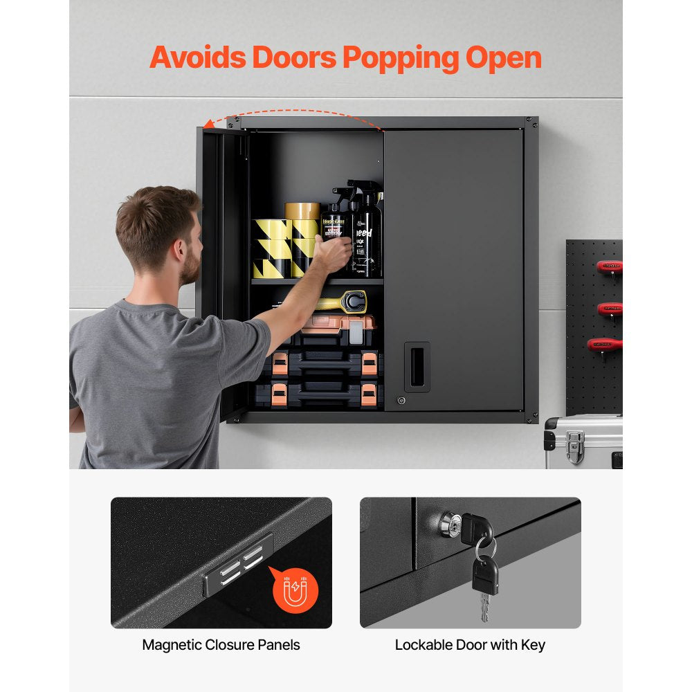 Gabinete de pared metálico VEVOR 30 pulgadas negro