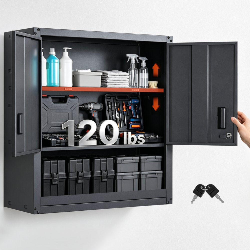 Gabinete de pared metálico VEVOR 30 pulgadas negro (360 lbs)
