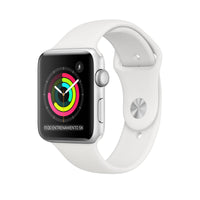 Apple - Watch 38 mm Caja de aluminio color plata con correa deportiva blanca